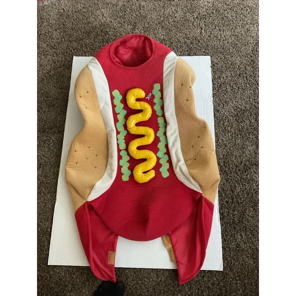 HOT DOG Costume Teens Adults Hotdog on Bun One Size Halloween party rave candy - Picture 3 of 6